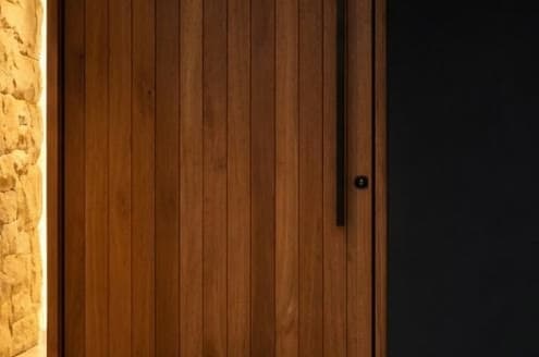 AI concept visualisation: spotted gum and hardwood detail at the front door